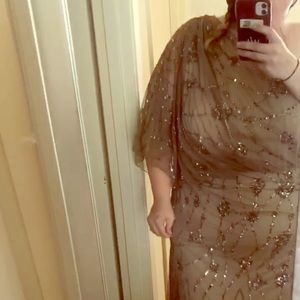 Adrianna Papell beaded one shoulder Blouson dress